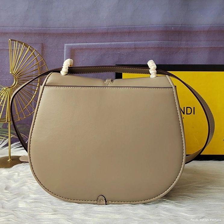 Vintage HOT Grey Fendi Calf In Medium Bag C'mon Leather 0803